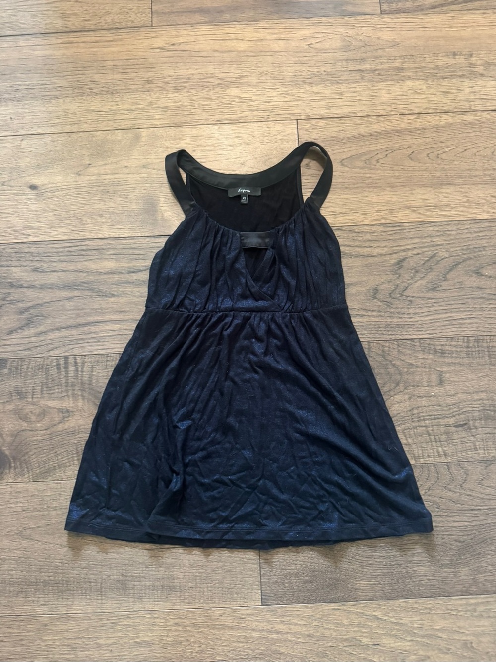 Express Women's Navy Blue Sleeveless V-Neck Tank